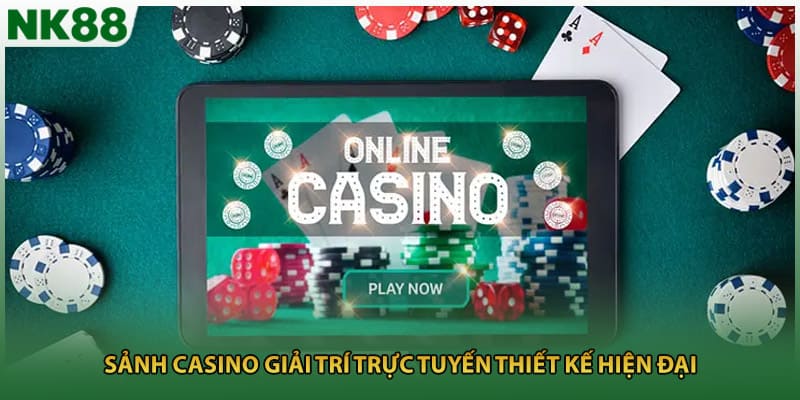 Sảnh casino giải trí trực tuyến thiết kế hiện đại 